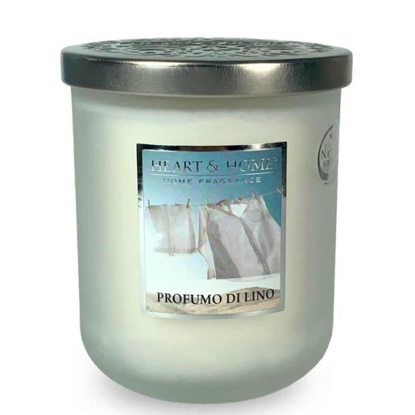 SCENTED SOY CANDLE LARGE LINEN SCENT 340G HEART&HOME