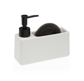 SOAP DISPENSER WITH SIDE SPONGE HOLDER WHITE