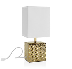 BAJOUR GOLD PORCELAIN SQUARE TABLE LAMP