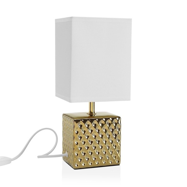 BAJOUR GOLD PORCELAIN SQUARE TABLE LAMP