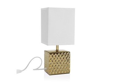 BAJOUR GOLD PORCELAIN SQUARE TABLE LAMP