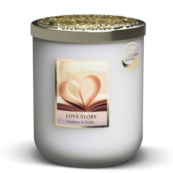 CANDELA SOIA PROFUMATA LOVE STORY GRANDE 320G HEART&HOME