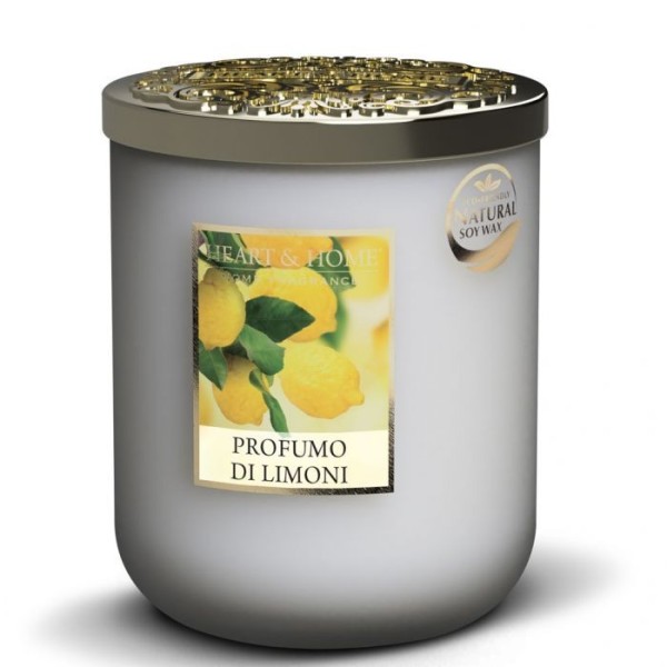 CANDELA SOIA PROFUMATA PROFUMO DI LIMONI GRANDE 320G HEART&HOME