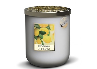 SCENTED SOY CANDLE LARGE LEMON SCENT 320G HEART&HOME