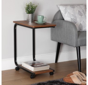 2-TIER WOODEN TABLE WITH WHEELS