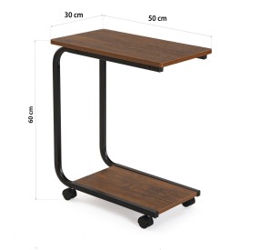 TAVOLINO IN LEGNO 2 PIANI CON RUOTE