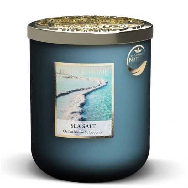 SEA SALT LARGE SCENTED SOY CANDLE 320G HEART&HOME