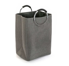 CLOTHES LAUNDRY BASKET WITH HANDLE GREY