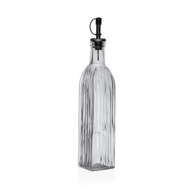 OIL \ VINEGAR BOTTLE IN RIBBED GLASS WITH SPOUT