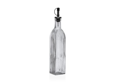 OIL \ VINEGAR BOTTLE IN RIBBED GLASS WITH SPOUT