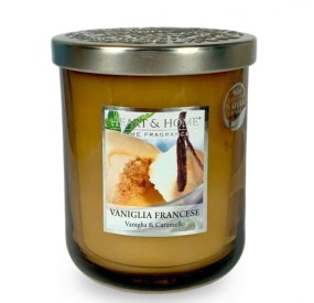 LARGE FRENCH VANILLA SCENTED SOY CANDLE 340G HEART&HOME