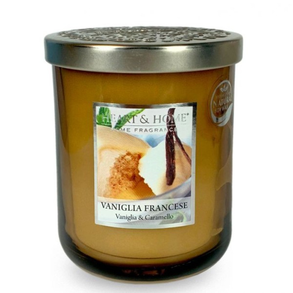 LARGE FRENCH VANILLA SCENTED SOY CANDLE 340G HEART&HOME