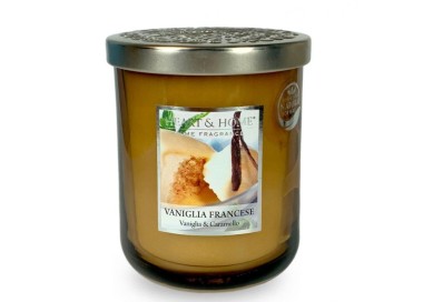 LARGE FRENCH VANILLA SCENTED SOY CANDLE 340G HEART&HOME