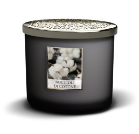 CANDELA SOIA PROFUMATA BOCCIOLI DI COTONE 2 STOPPINI 220G HEART&HOME