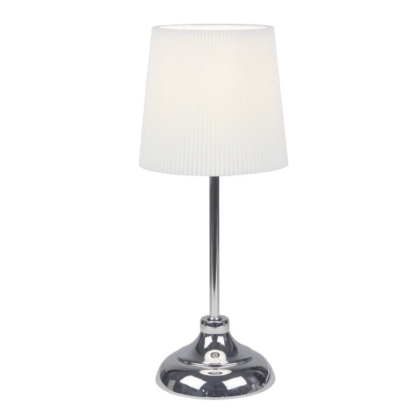 BAJOUR WHITE TABLE LAMP WITH CHROME BASE