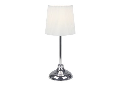 BAJOUR WHITE TABLE LAMP WITH CHROME BASE