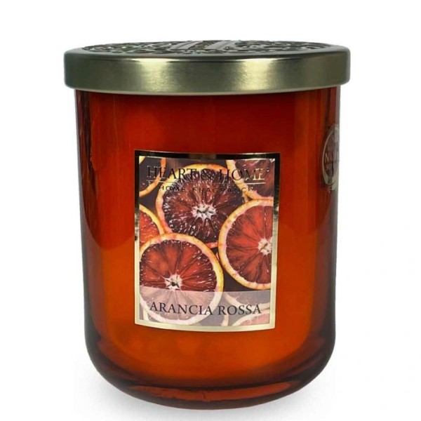 LARGE RED ORANGE SCENTED SOY CANDLE 340G HEART&HOME