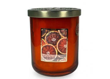 LARGE RED ORANGE SCENTED SOY CANDLE 340G HEART&HOME