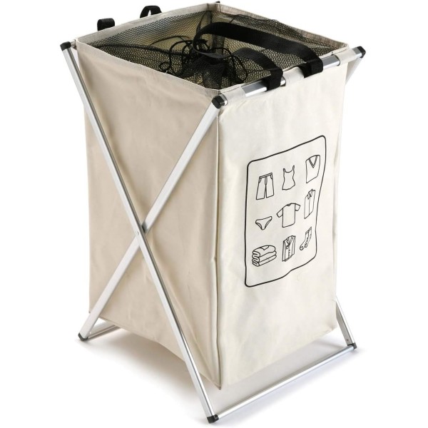 CLOTHES LAUNDRY BASKET WITH HANDLE BEIGE