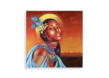 CANVAS PAINTING ETHNIC WOMAN 80x80cm