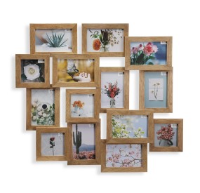 WOODEN MULTIPLE PHOTO FRAME FOR 14 PHOTOS