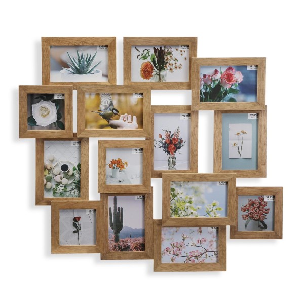 WOODEN MULTIPLE PHOTO FRAME FOR 14 PHOTOS