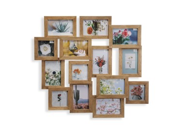 WOODEN MULTIPLE PHOTO FRAME FOR 14 PHOTOS