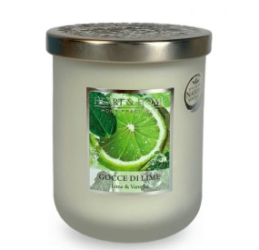 CANDELA SOIA PROFUMATA GOCCE DI LIME GRANDE 340G HEART&HOME