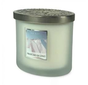 SCENTED SOY CANDLE LINEN SCENT 2 WICKS 230G HEART&HOME