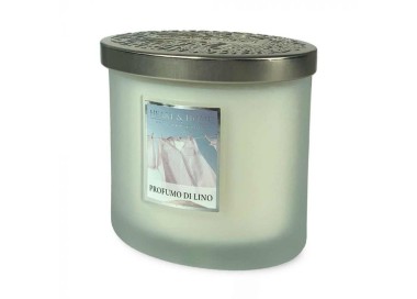 CANDELA SOIA PROFUMATA PROFUMO DI LINO 2 STOPPINI 230G HEART&HOME