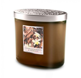 SANDALWOOD & VANILLA SCENTED SOY CANDLE 2 WICKS 230G HEART&HOME