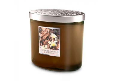 SANDALWOOD & VANILLA SCENTED SOY CANDLE 2 WICKS 230G HEART&HOME