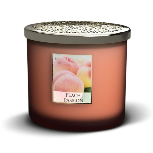 CANDELA SOIA PROFUMATA PEACH PASSION 2 STOPPINI 220G HEART&HOME