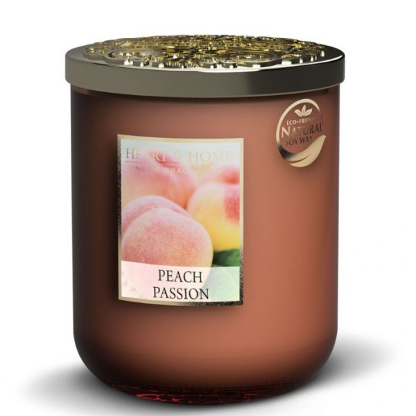 CANDELA SOIA PROFUMATA PEACH PASSION GRANDE 320G HEART&HOME