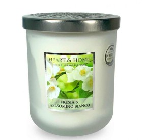 CANDELA SOIA PROFUMATA FRESIA & GELSOMINO GRANDE 340G HEART&HOME