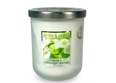 LARGE SCENTED SOY CANDLE FREESIA & JASMINE 340G HEART&HOME