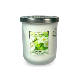 CANDELA SOIA PROFUMATA FRESIA & GELSOMINO PICCOLA 115G HEART&HOME