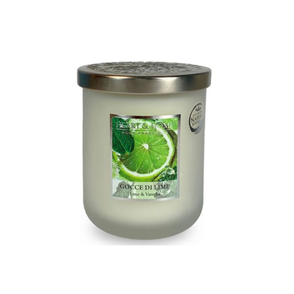 CANDELA SOIA PROFUMATA GOCCE DI LIME PICCOLA 115G HEART&HOME