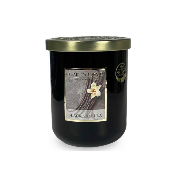 SCENTED SOY CANDLE BLACK VANILLA SMALL 115G HEART&HOME