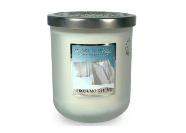 CANDELA SOIA PROFUMATA PROFUMO DI LINO PICCOLA 115G HEART&HOME