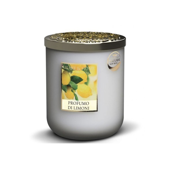 SMALL SCENTED SOY CANDLE LEMON SCENT 110G HEART&HOME