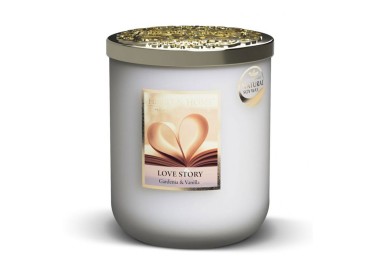 CANDELA SOIA PROFUMATA LOVE STORY PICCOLA 110G HEART&HOME