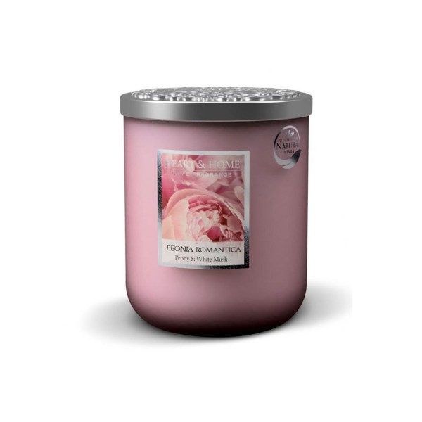 CANDELA SOIA PROFUMATA PEONIA ROMANTICA PICCOLA 115G HEART&HOME