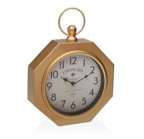 OCTAGONAL TABLE \ WALL CLOCK GOLD VERSA