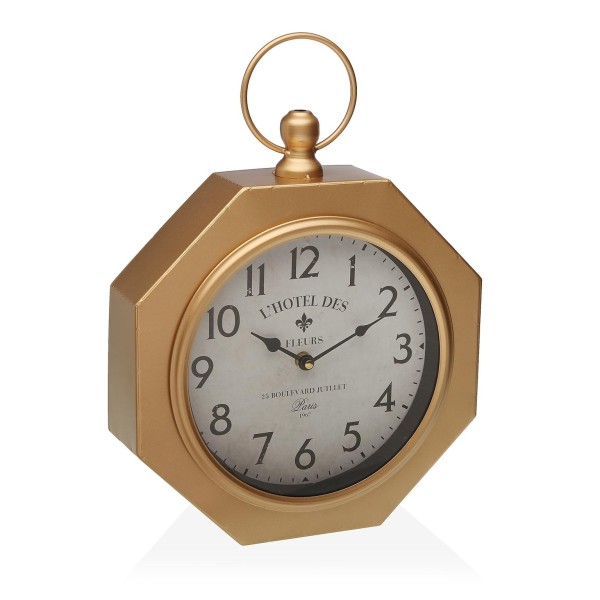 OCTAGONAL TABLE \ WALL CLOCK GOLD VERSA