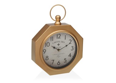 OCTAGONAL TABLE \ WALL CLOCK GOLD VERSA