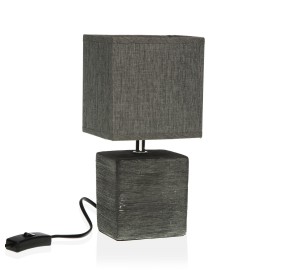 GRAY RECTANGULAR BAJOUR TABLE LAMP