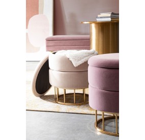 PAVLINA BEIGE STORAGE STOOL BIZZOTTO