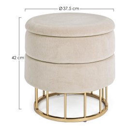 PAVLINA BEIGE STORAGE STOOL BIZZOTTO