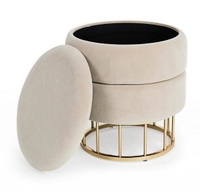 PAVLINA BEIGE STORAGE STOOL BIZZOTTO